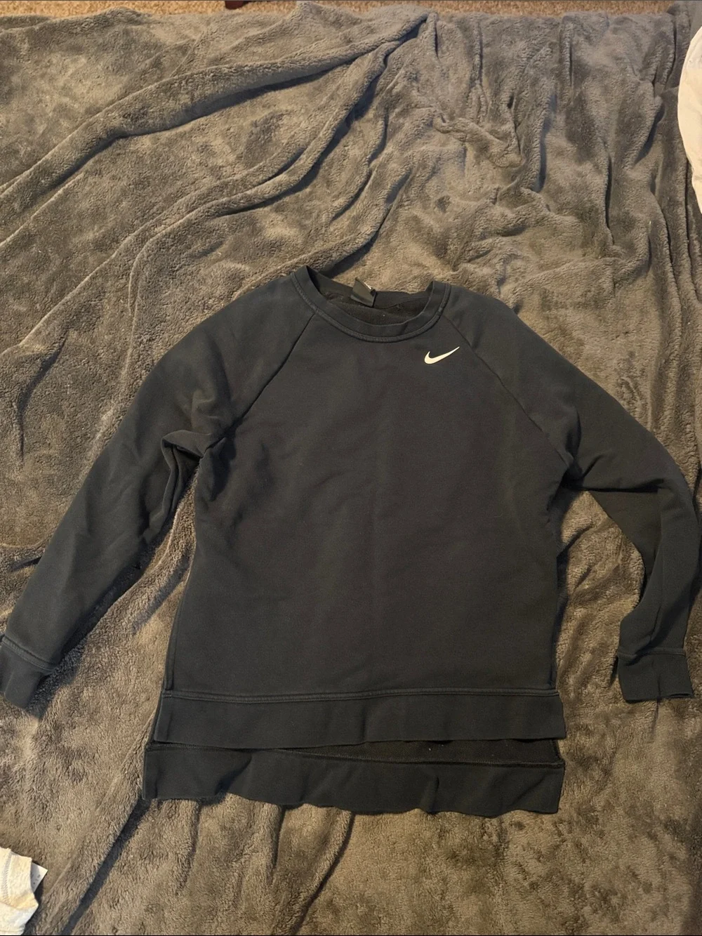Nike Black Crewneck Sweatshirt with White Swoosh